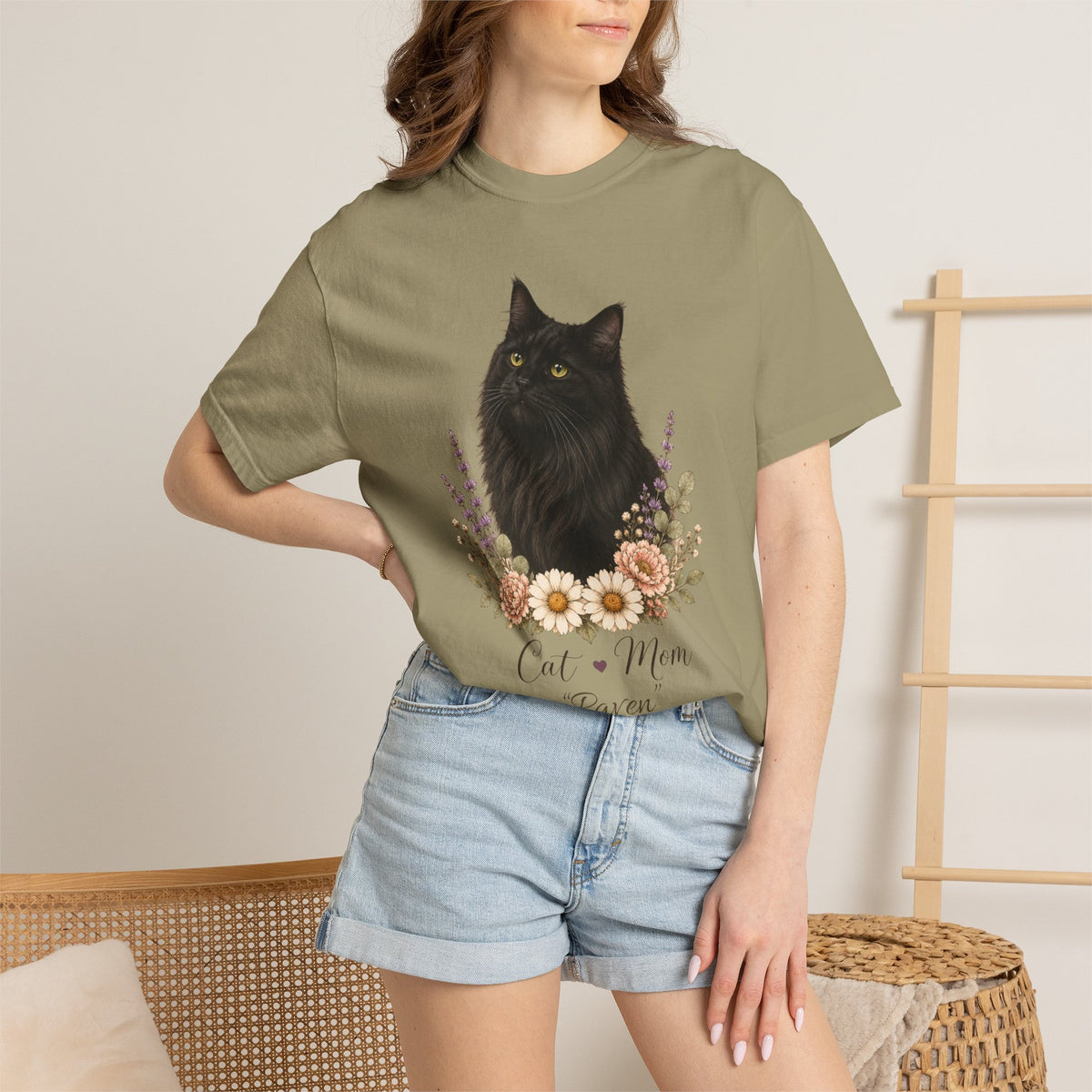 Personalized Black Maine Coon Cat Mom Comfort Colors® T-Shirt