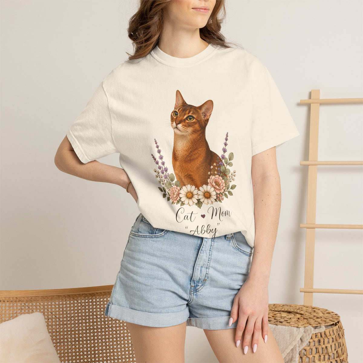 Personalized Abyssinian Cat Mom Comfort Colors® T-Shirt