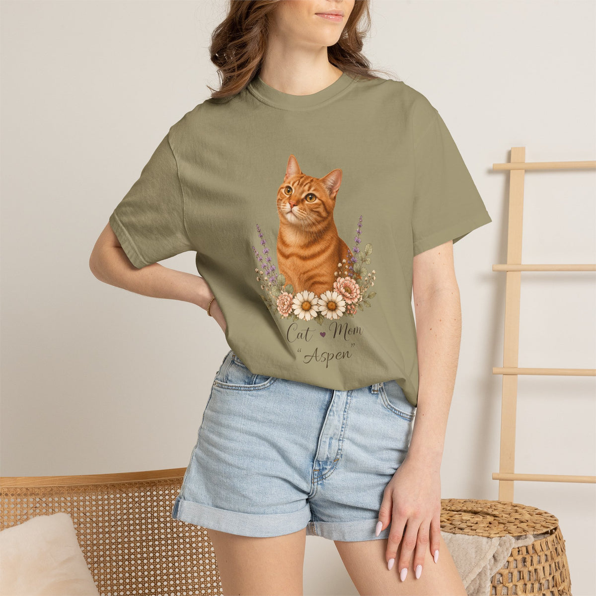 Personalized Ginger Cat Mom Comfort Colors® T-Shirt