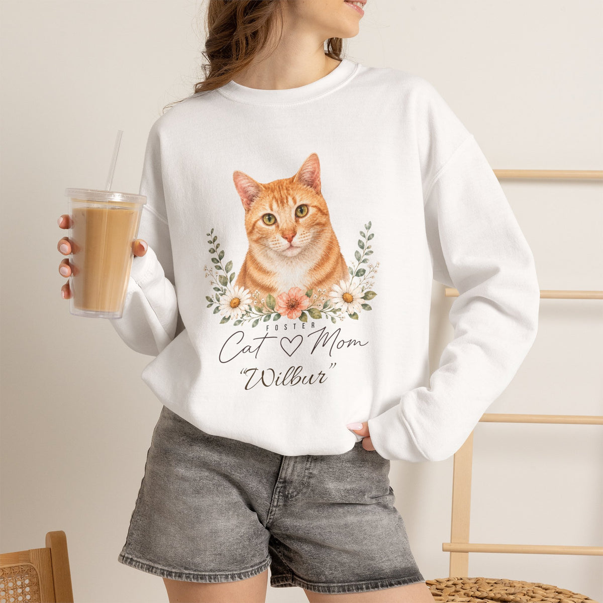 Personalized Foster Cat Mom Gildan® Sweatshirt