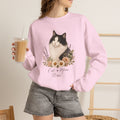 Personalized Black and White Cat Mom Gildan® Sweatshirt