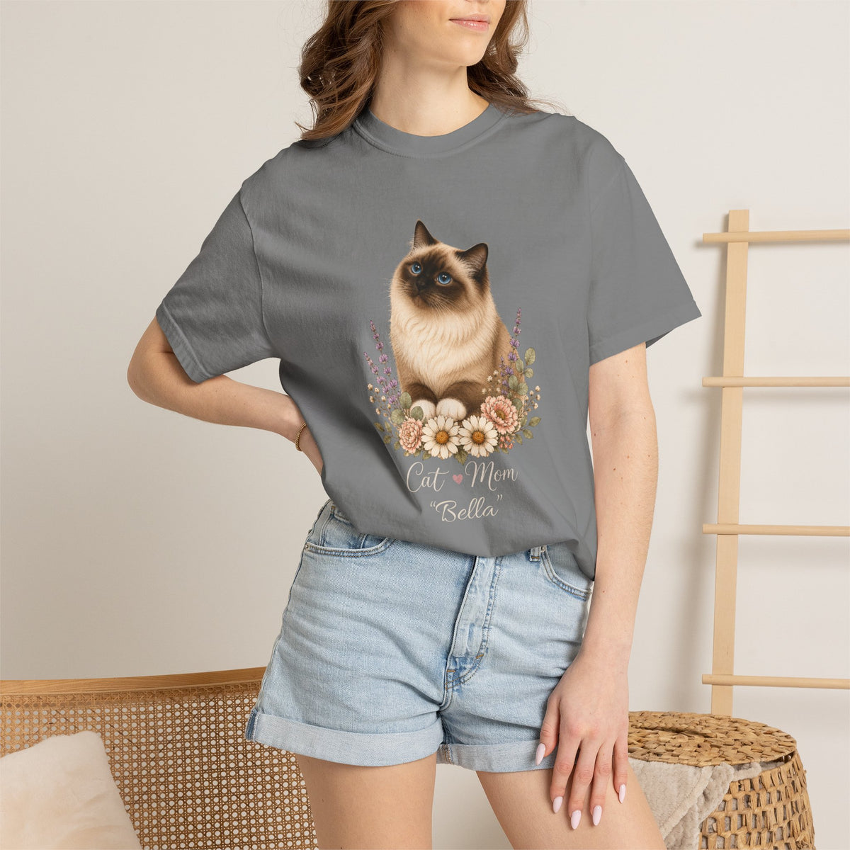 Personalized Seal Point Birman Cat Mom Comfort Colors® T-Shirt