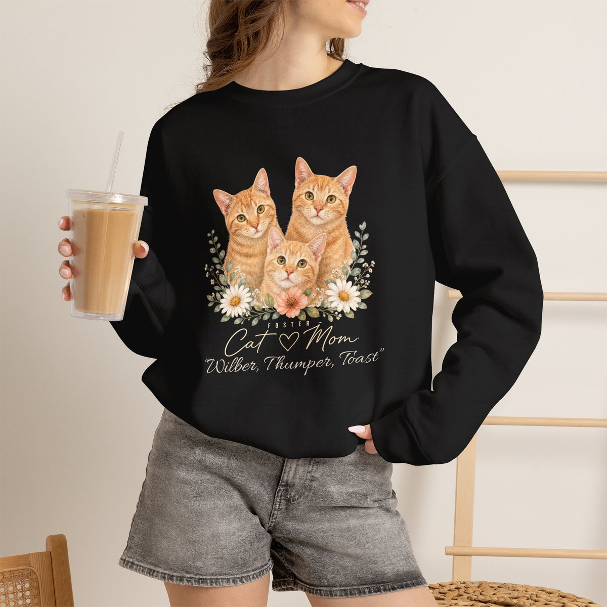 Personalized Foster Cat Mom Gildan® Sweatshirt