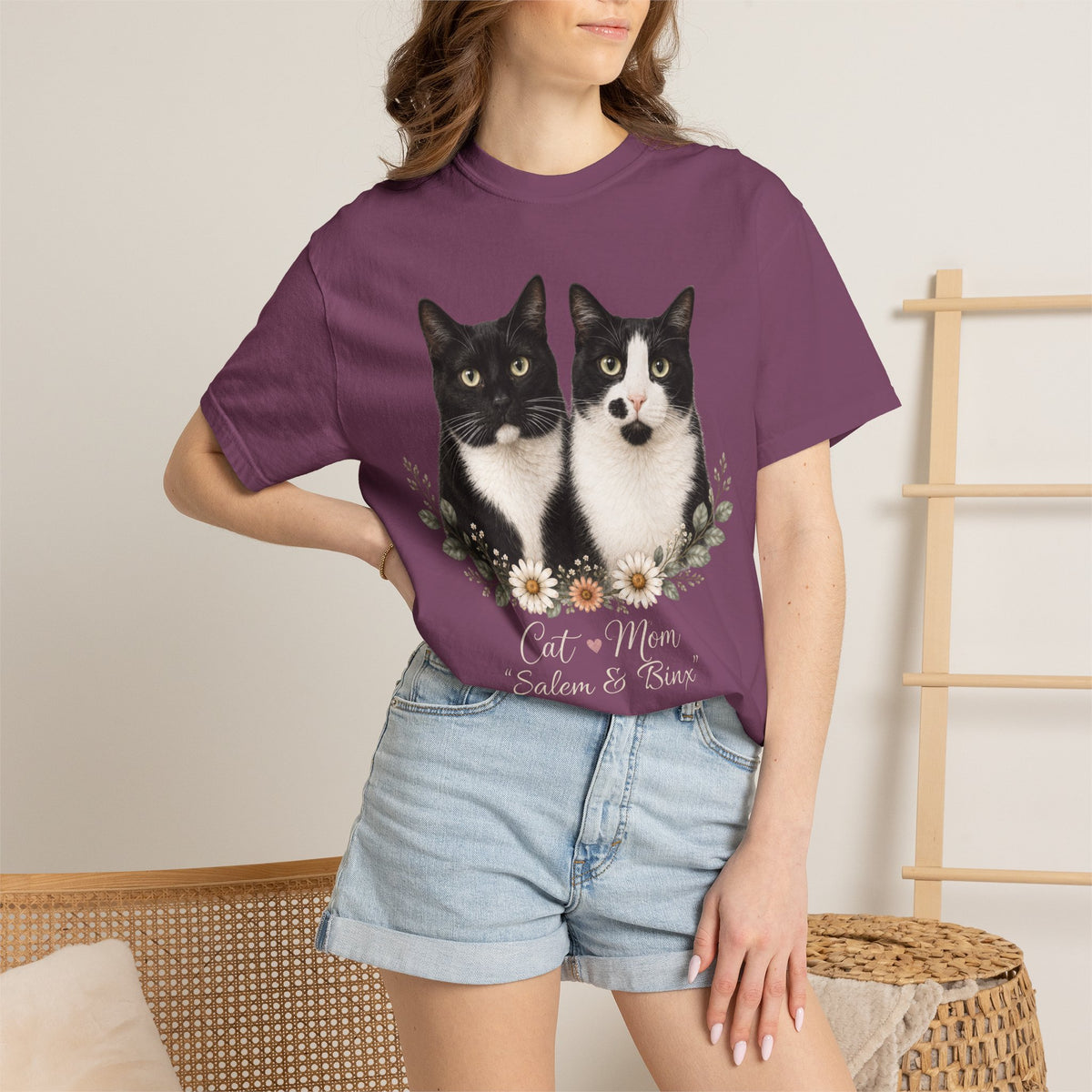 Personalized Multi-Cat Mom Comfort Colors® T-Shirt