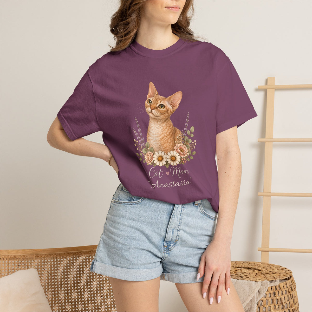 Personalized Devon Rex Cat Mom Comfort Colors® T-Shirt
