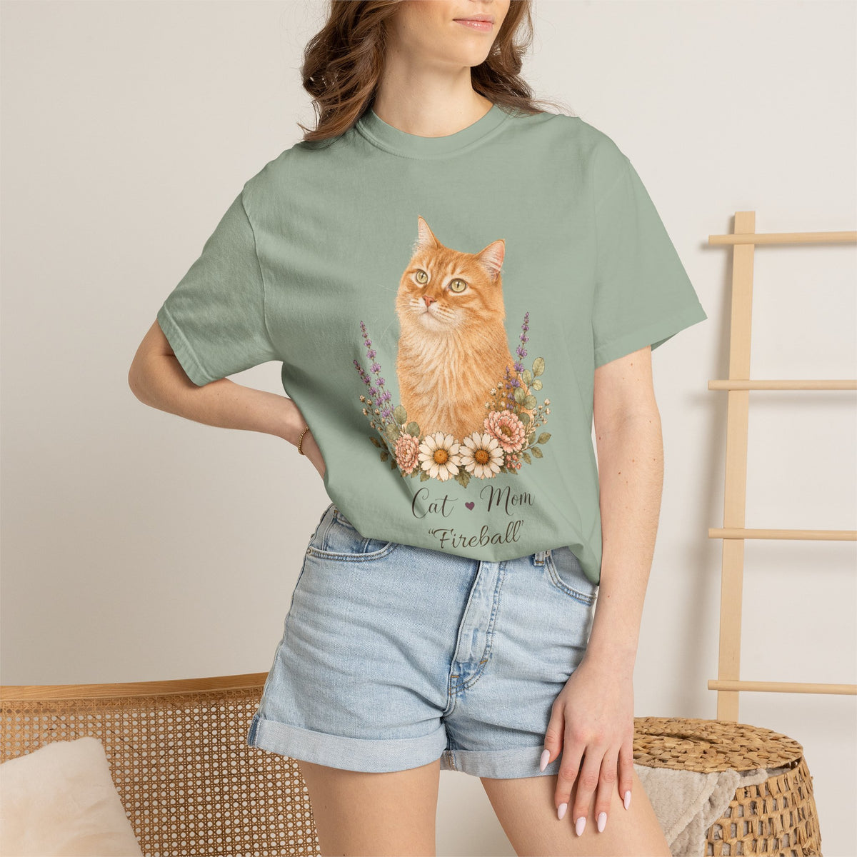 Personalized Ginger Cat Comfort Colors® T-Shirt