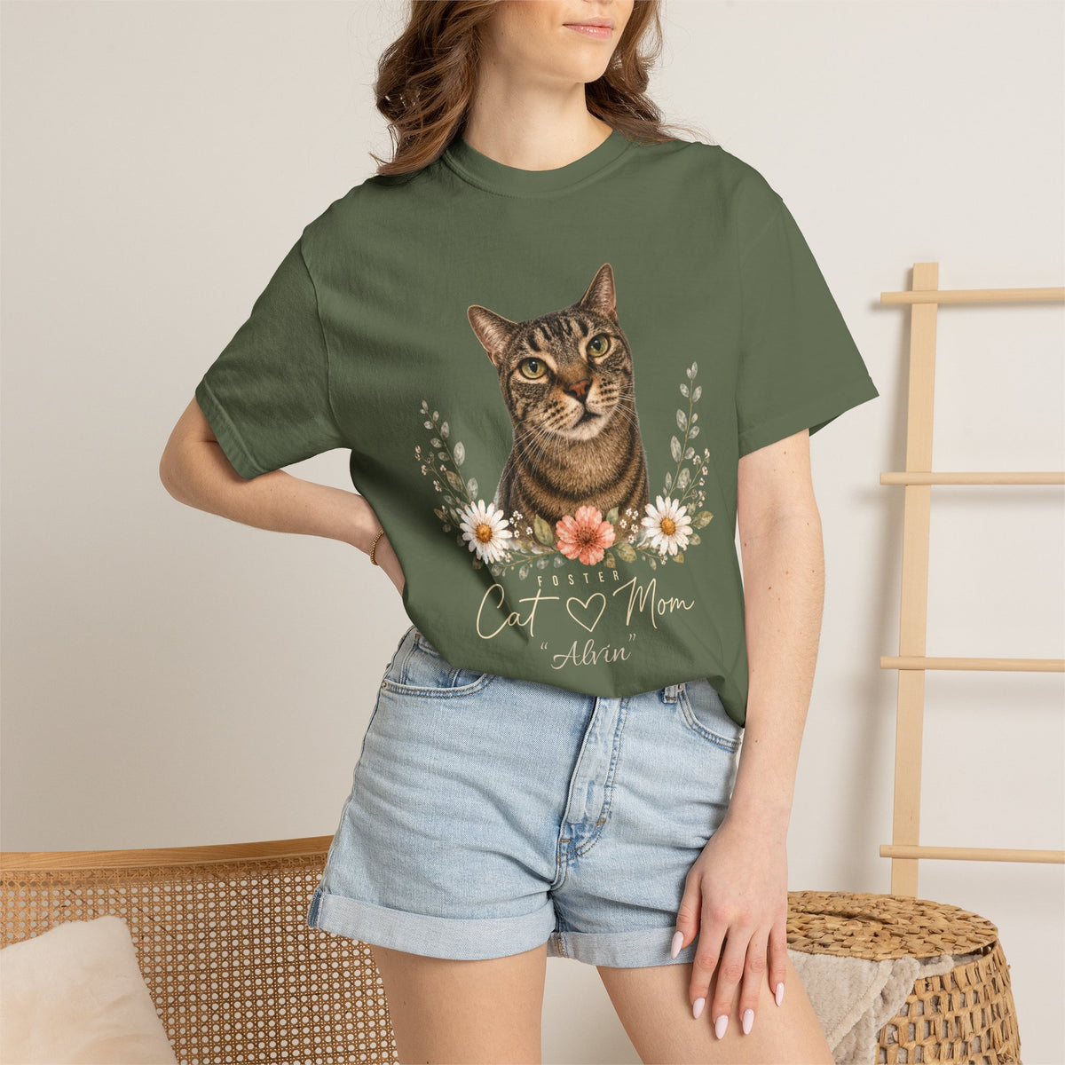 Personalized Foster Cat Mom Comfort Colors® T-Shirt