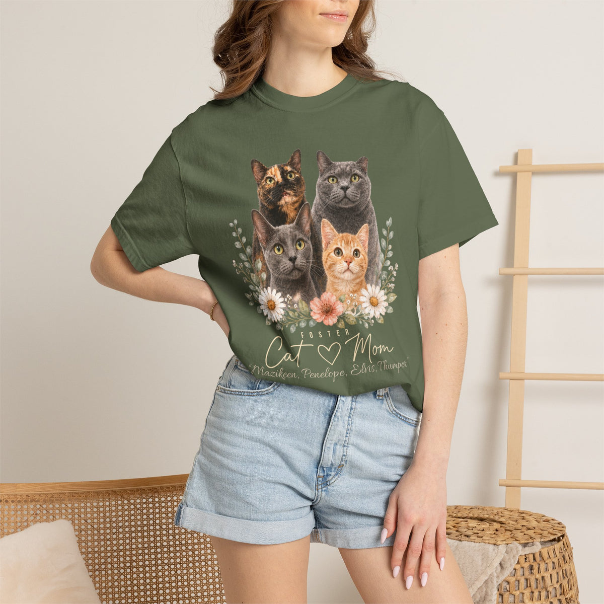 Personalized Foster Cat Mom Comfort Colors® T-Shirt