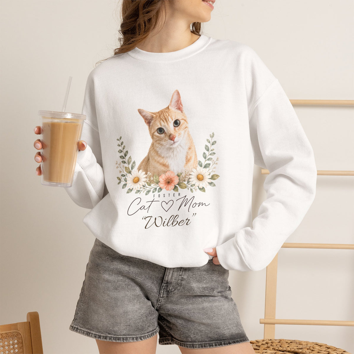 Personalized Foster Cat Mom Gildan® Sweatshirt