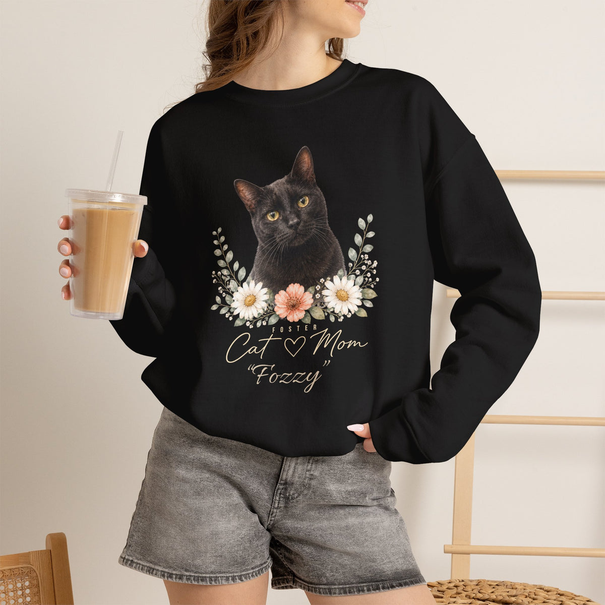 Personalized Foster Cat Mom Gildan® Sweatshirt