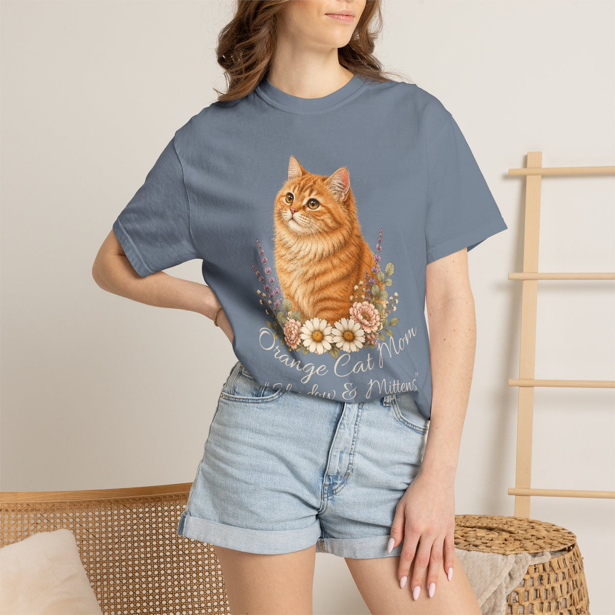 Personalized Orange Cat Mom Comfort Colors® T-Shirt