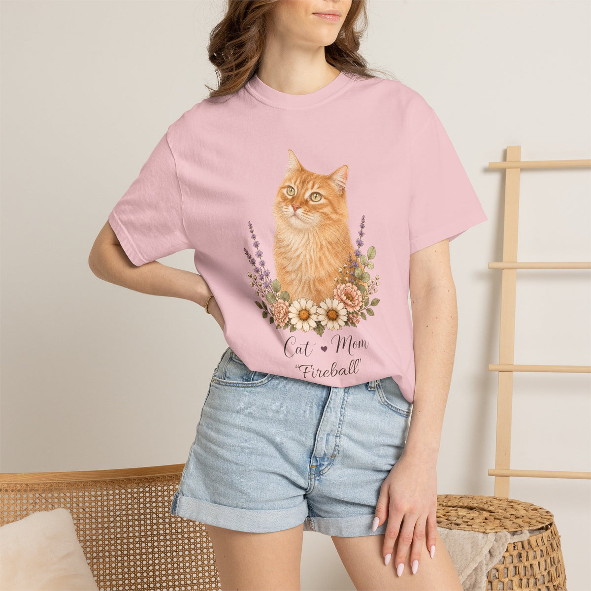 Personalized Ginger Cat Comfort Colors® T-Shirt