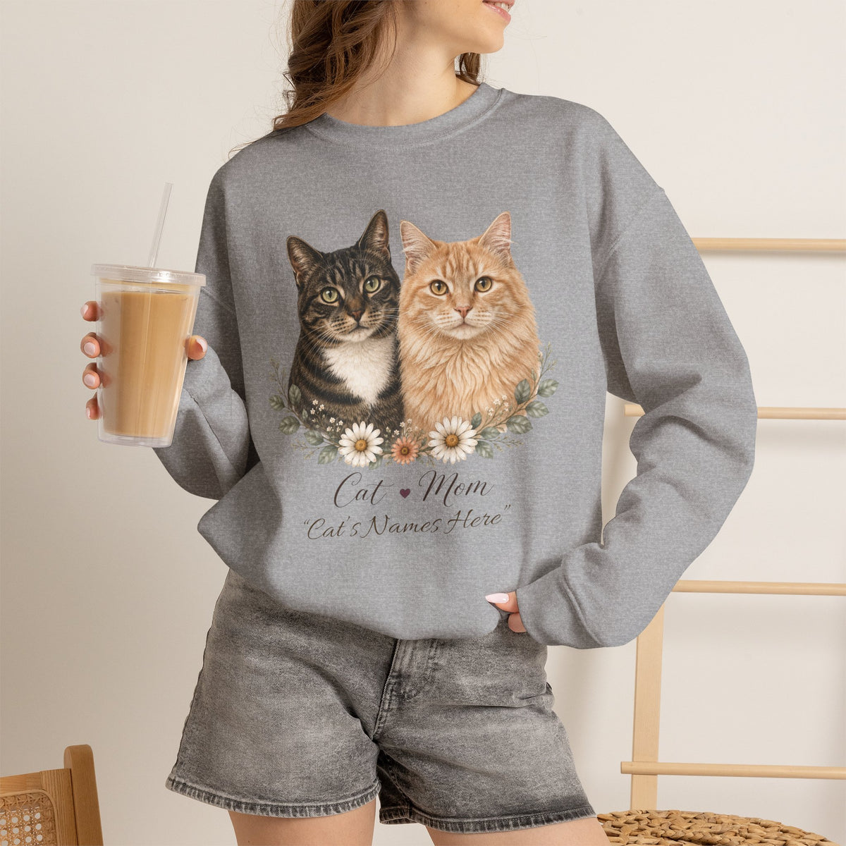 Personalized Multi-Cat Mom Gildan® Sweatshirt