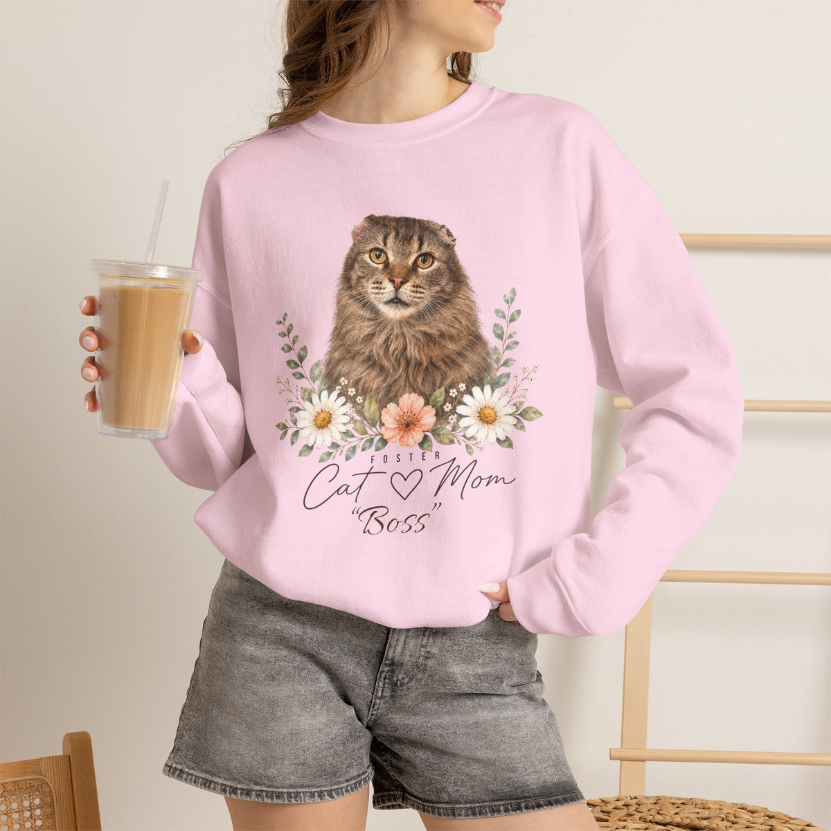 Personalized Foster Cat Mom Gildan® Sweatshirt
