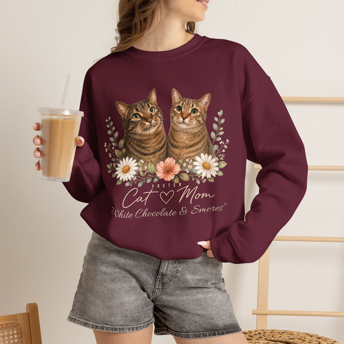 Personalized Foster Cat Mom Gildan® Sweatshirt