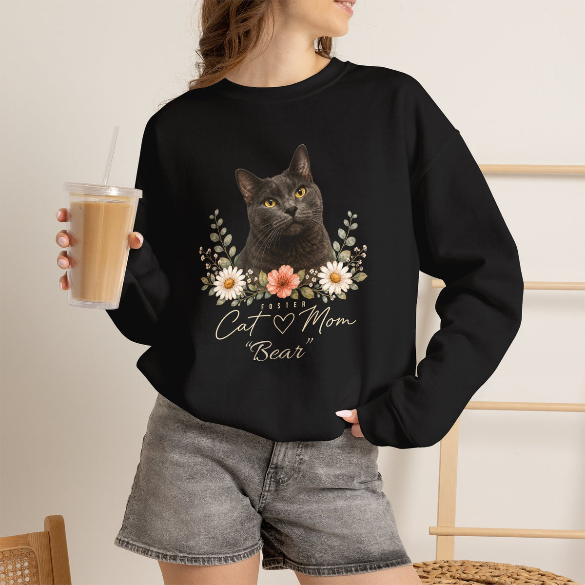 Personalized Foster Cat Mom Gildan® Sweatshirt
