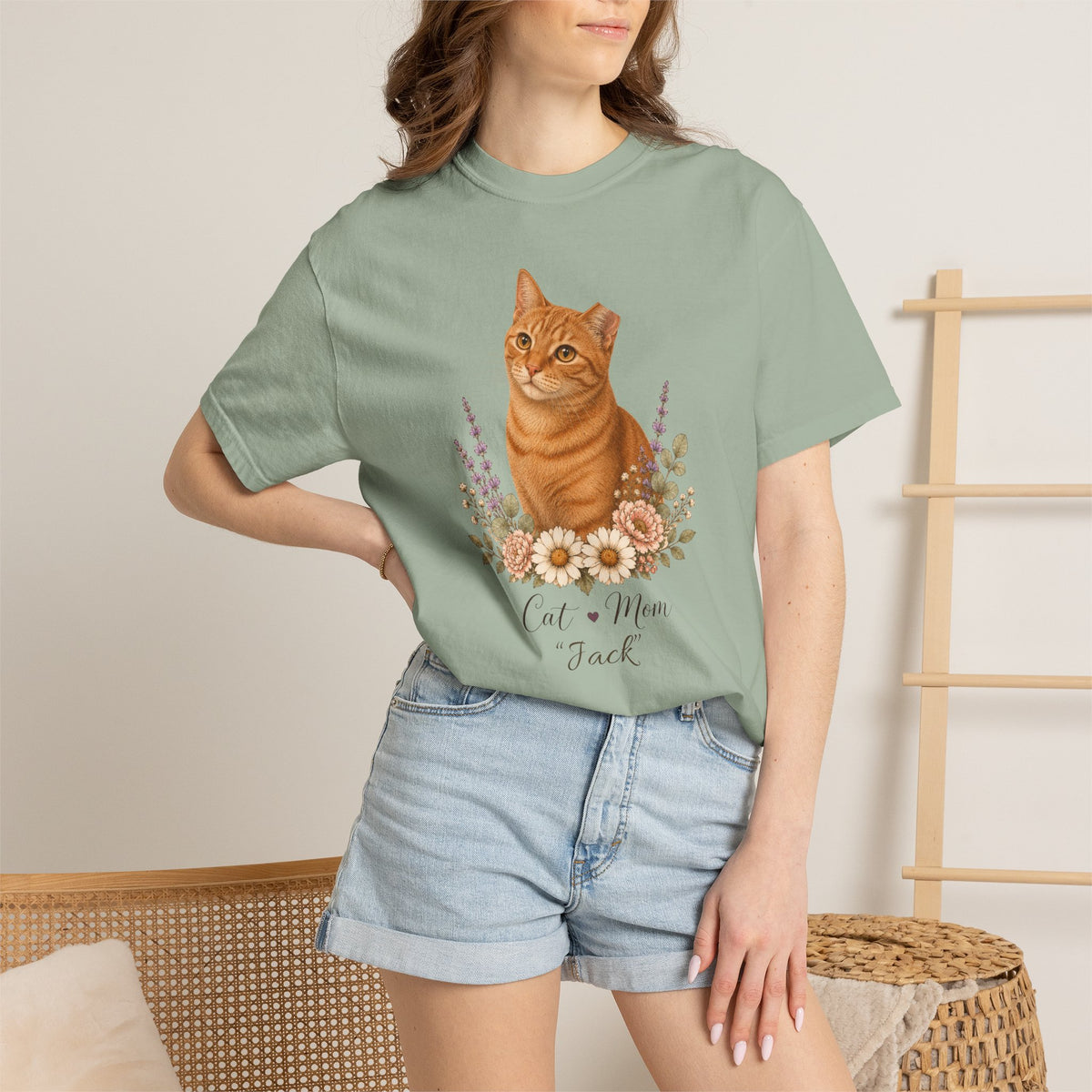 Personalized Orange TNR Cat Mom Comfort Colors® T-Shirt