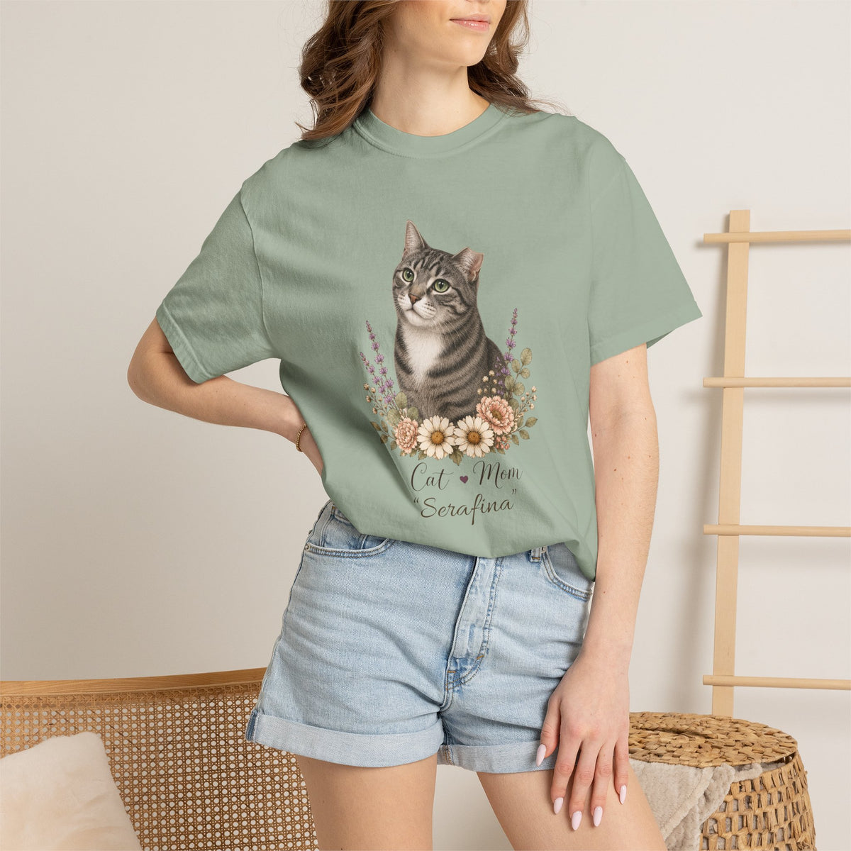 Personalized Gray TNR Cat Mom Comfort Colors® T-Shirt