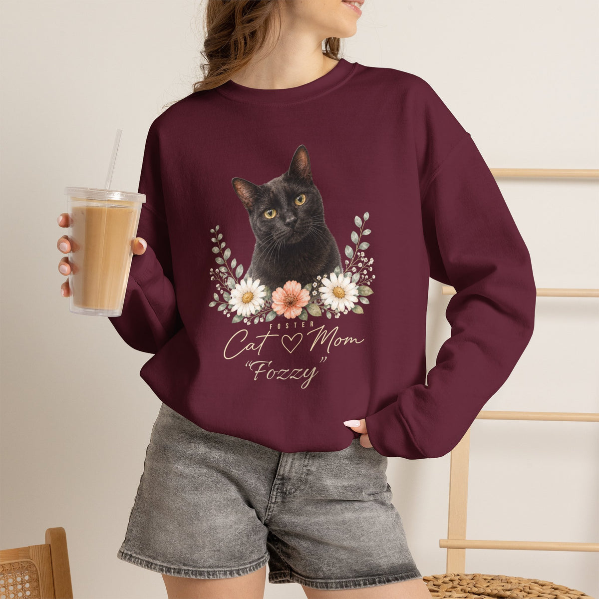 Personalized Foster Cat Mom Gildan® Sweatshirt