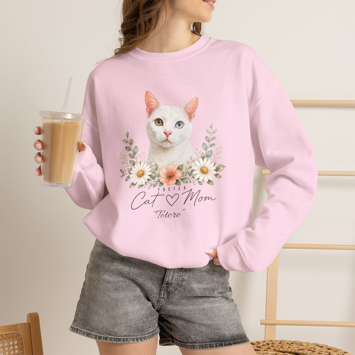 Personalized Foster Cat Mom Gildan® Sweatshirt