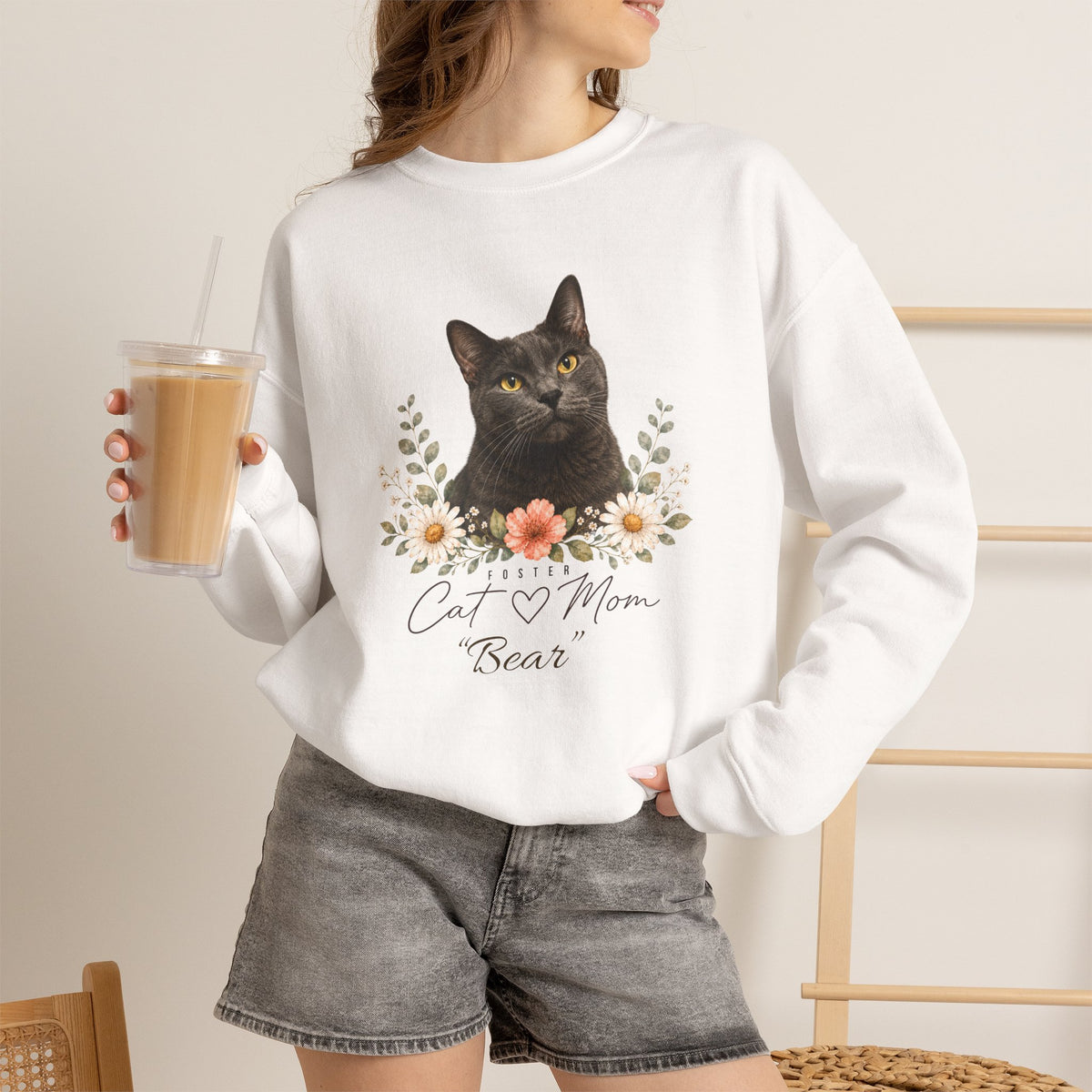 Personalized Foster Cat Mom Gildan® Sweatshirt
