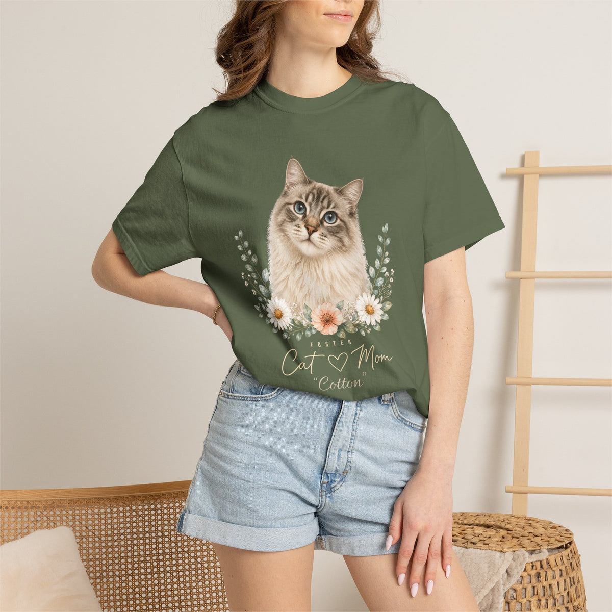 Personalized Foster Cat Mom Comfort Colors® T-Shirt