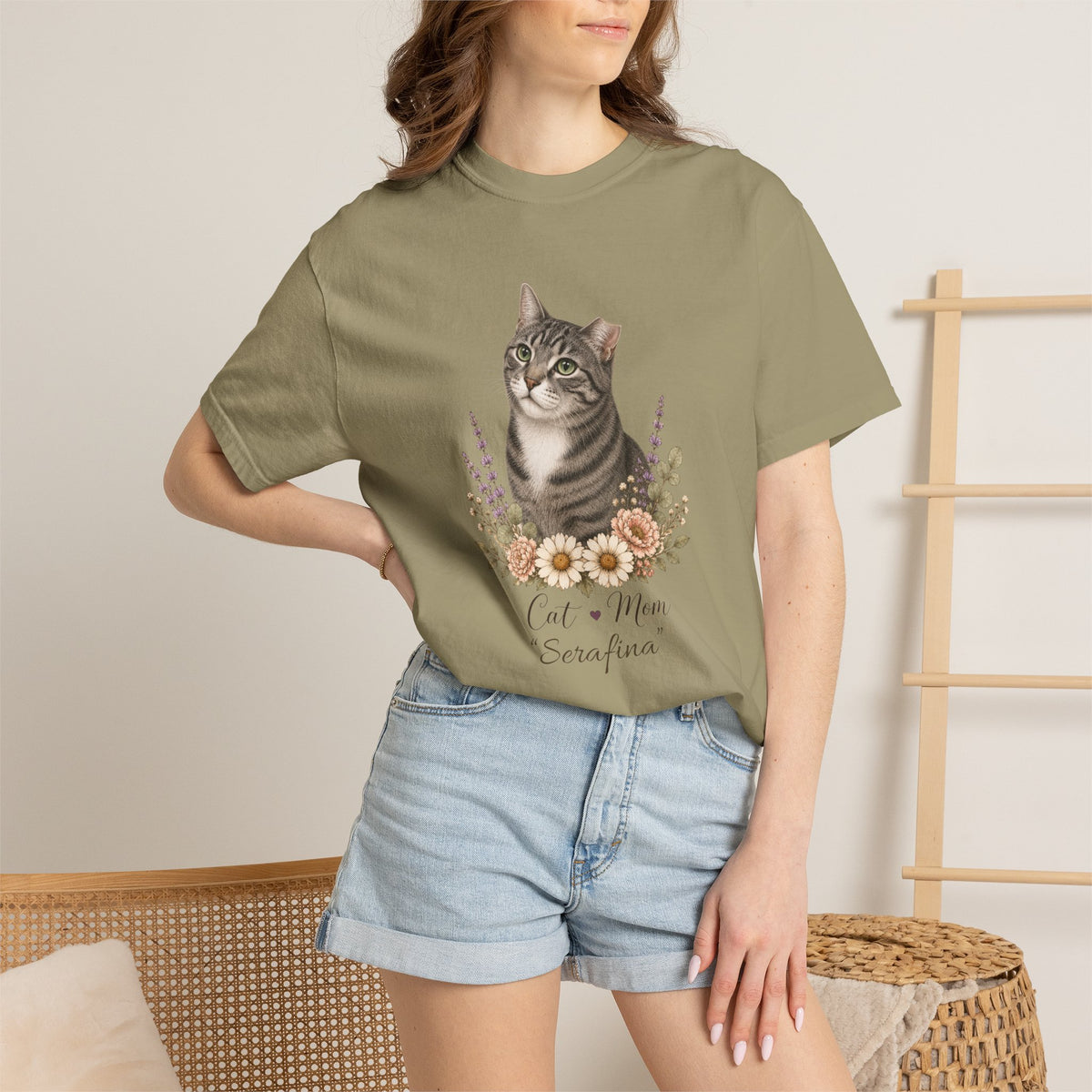 Personalized Gray TNR Cat Mom Comfort Colors® T-Shirt