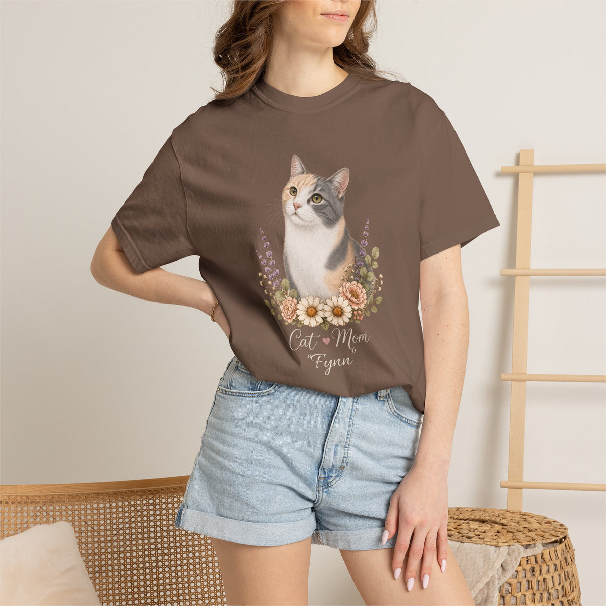 Personalized Dilute Calico Cat Mom Comfort Colors® T-Shirt