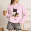 Personalized Black and White Cat Mom Gildan® Sweatshirt