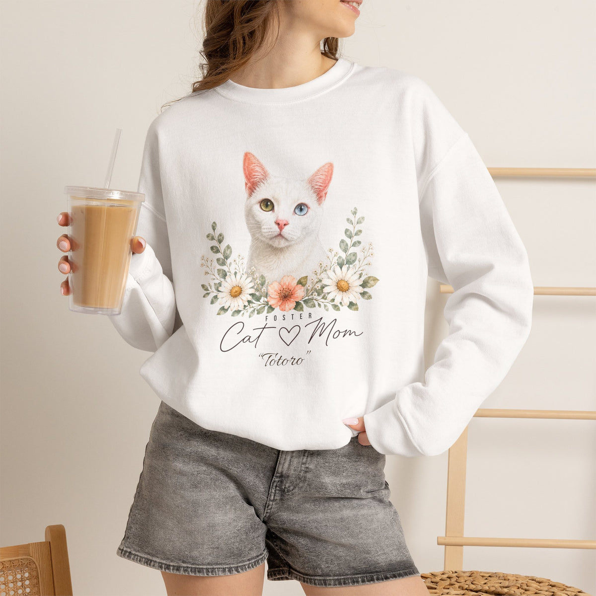Personalized Foster Cat Mom Gildan® Sweatshirt