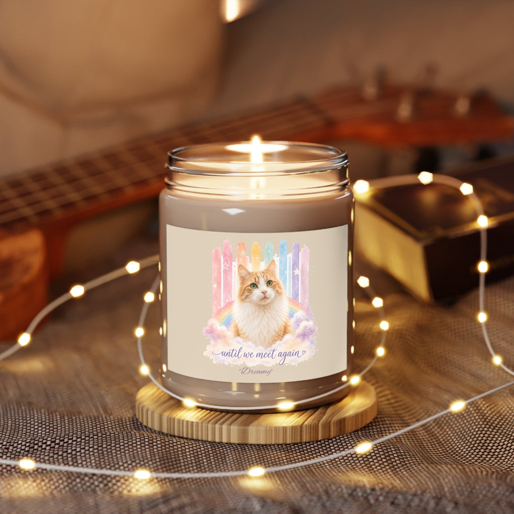 Personalized Rainbow Memorial Cat Scented Soy Candle
