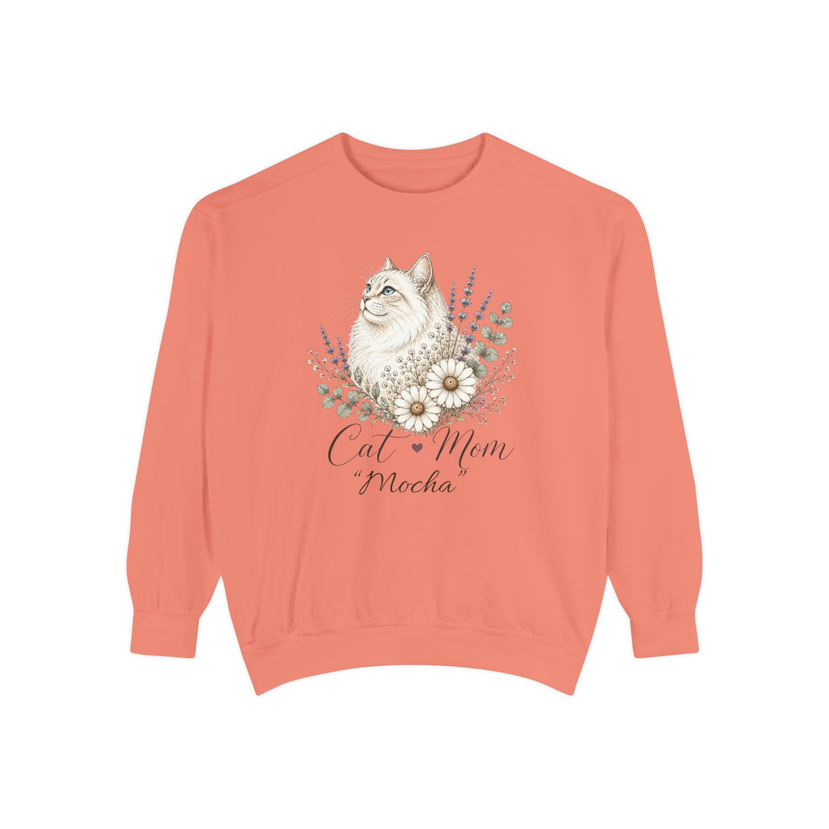 Personalized Cat Mom Comfort Colors® Sweatshirt