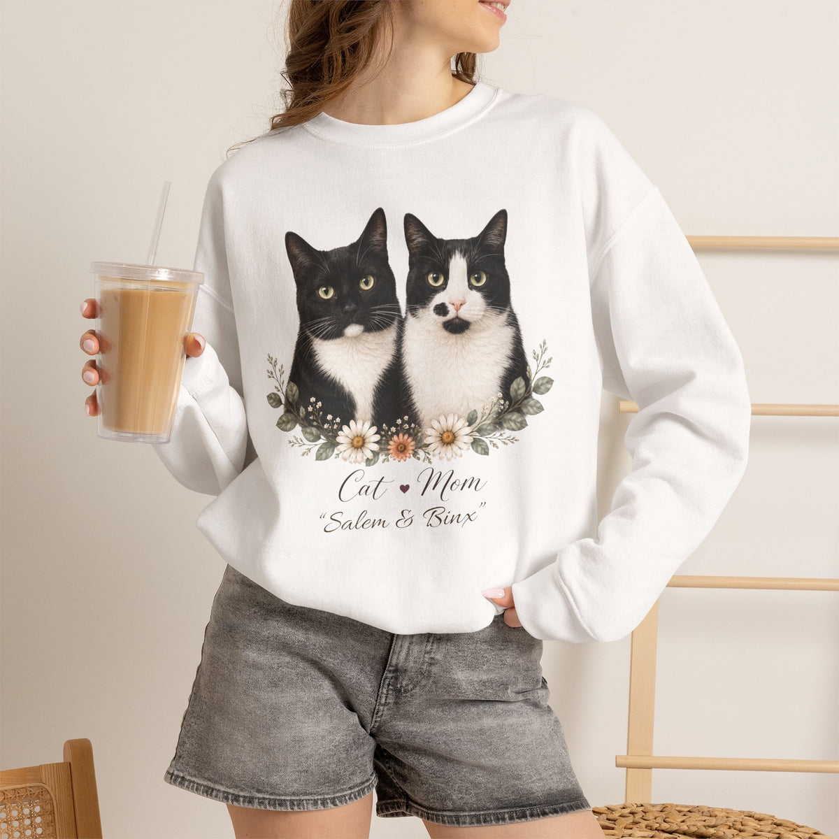Personalized Multi-Cat Mom Gildan® Sweatshirt