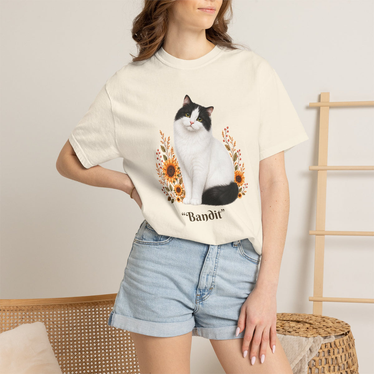Personalized Turkish Van Sunflower Comfort Colors® T-Shirt