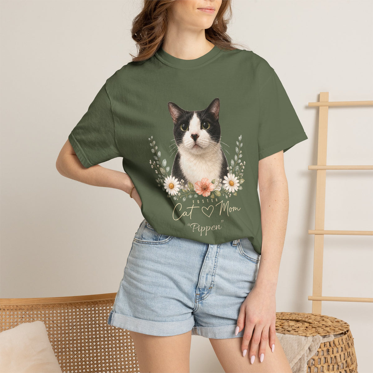 Personalized Foster Cat Mom Comfort Colors® T-Shirt