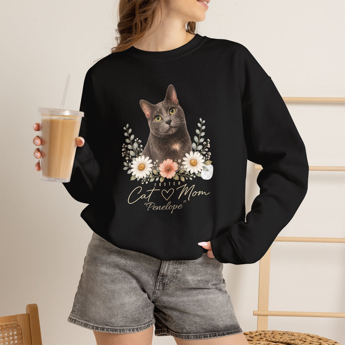 Personalized Foster Cat Mom Gildan® Sweatshirt
