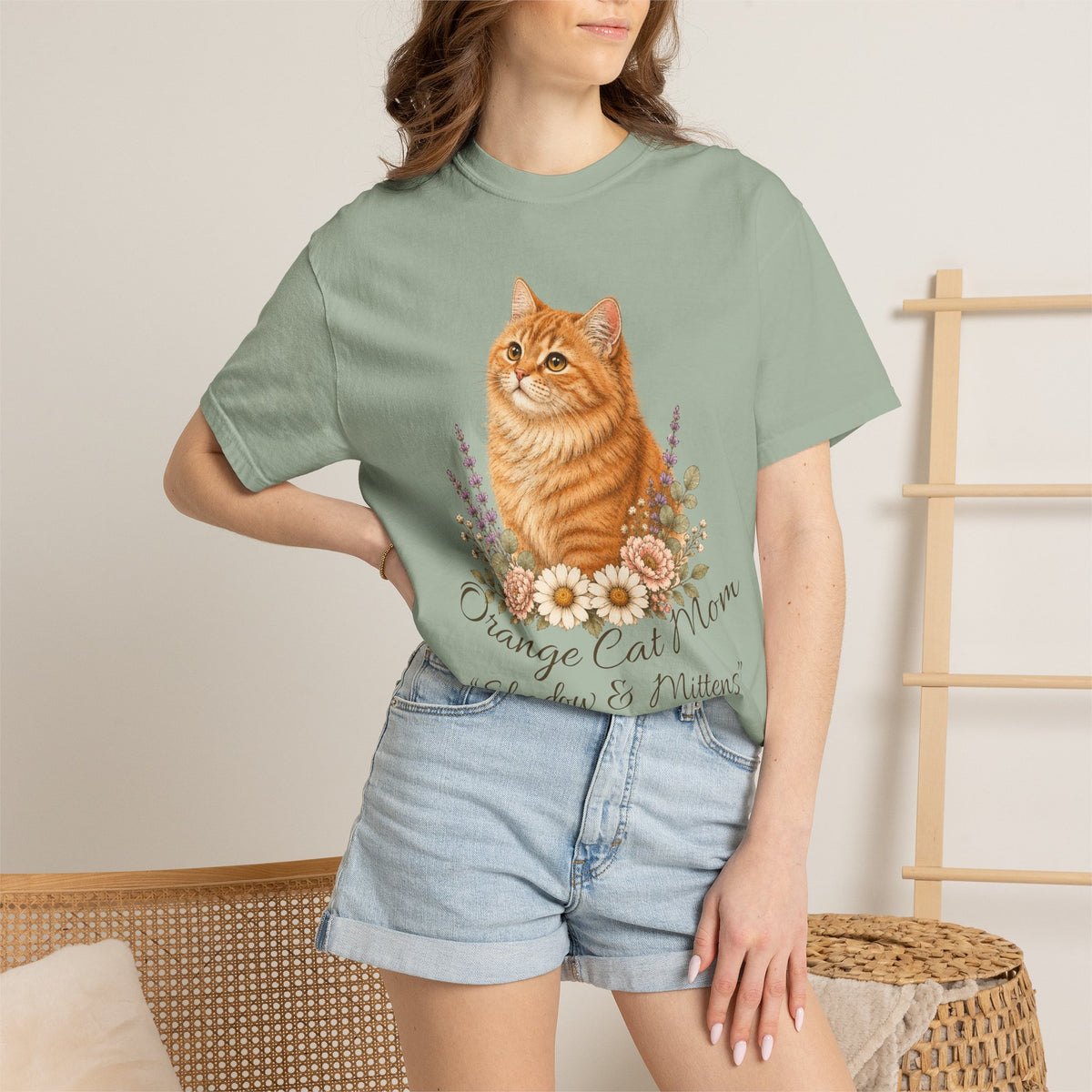 Personalized Orange Cat Mom Comfort Colors® T-Shirt