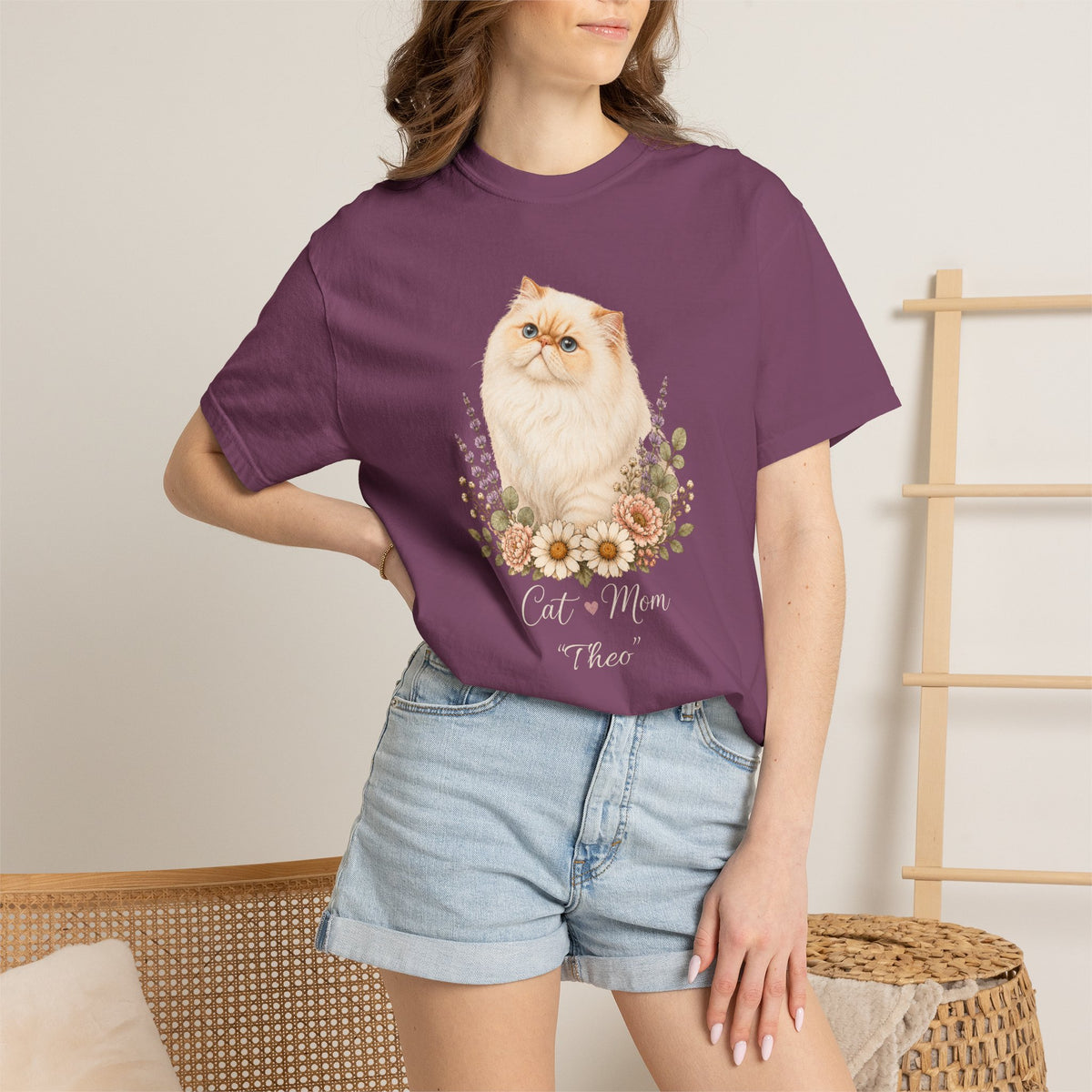 Personalized Flame Point Persian Cat Mom Comfort Colors® T-Shirt