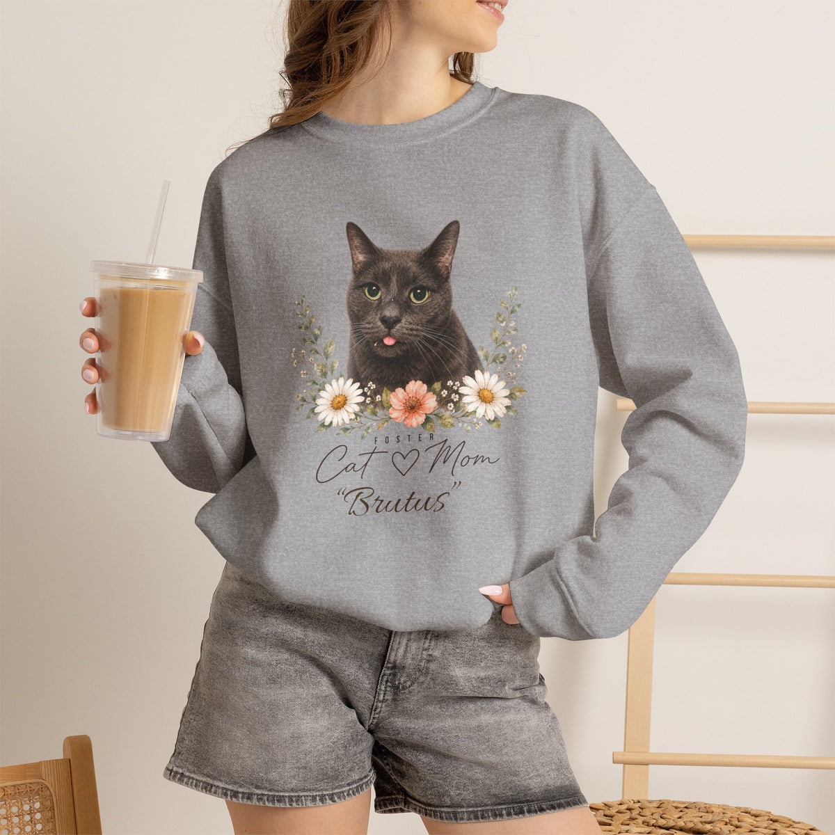 Personalized Foster Cat Mom Gildan® Sweatshirt