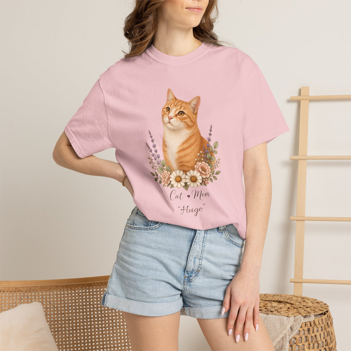 Personalized Orange Tabby Cat Mom Comfort Colors® T-Shirt