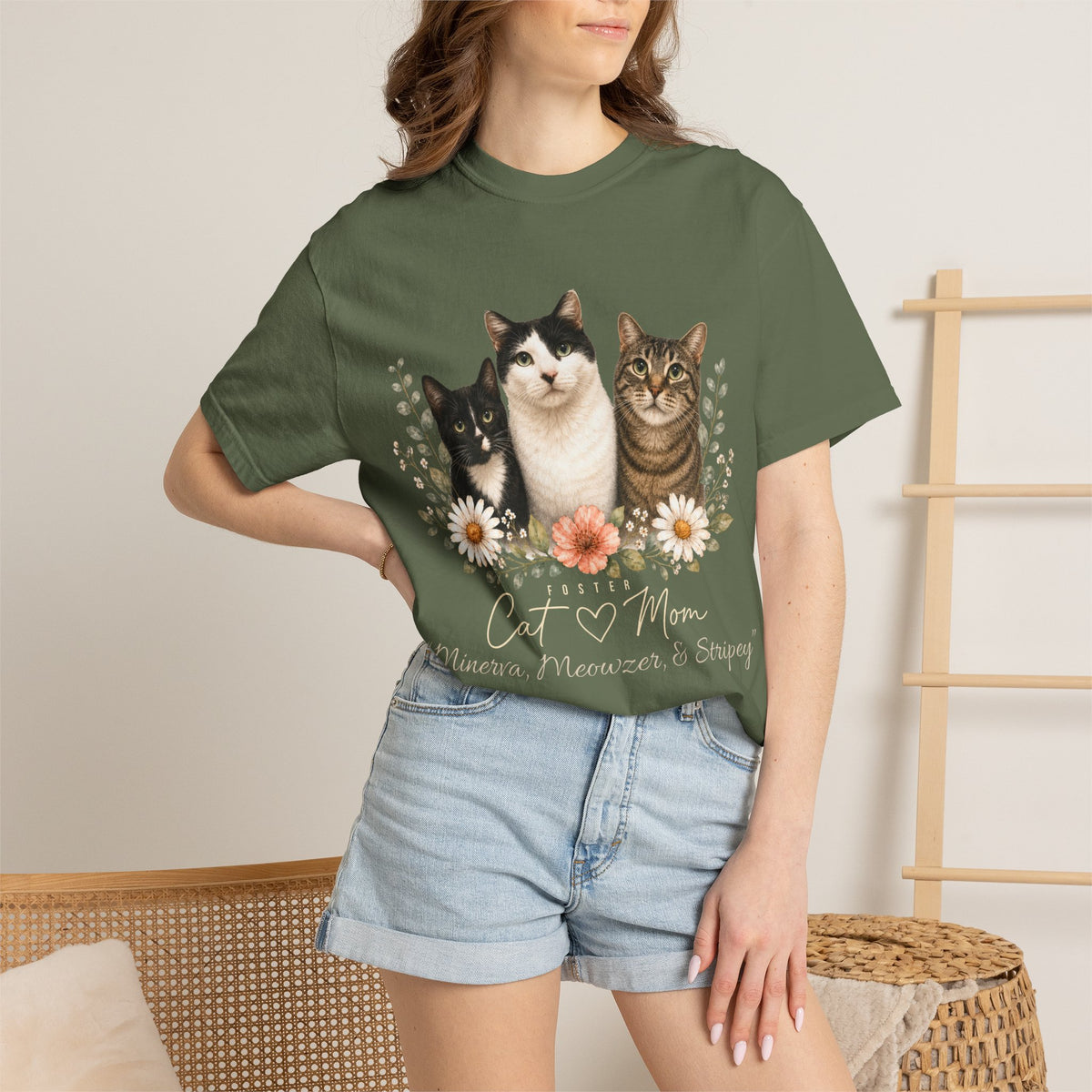 Personalized Foster Cat Mom Comfort Colors® T-Shirt