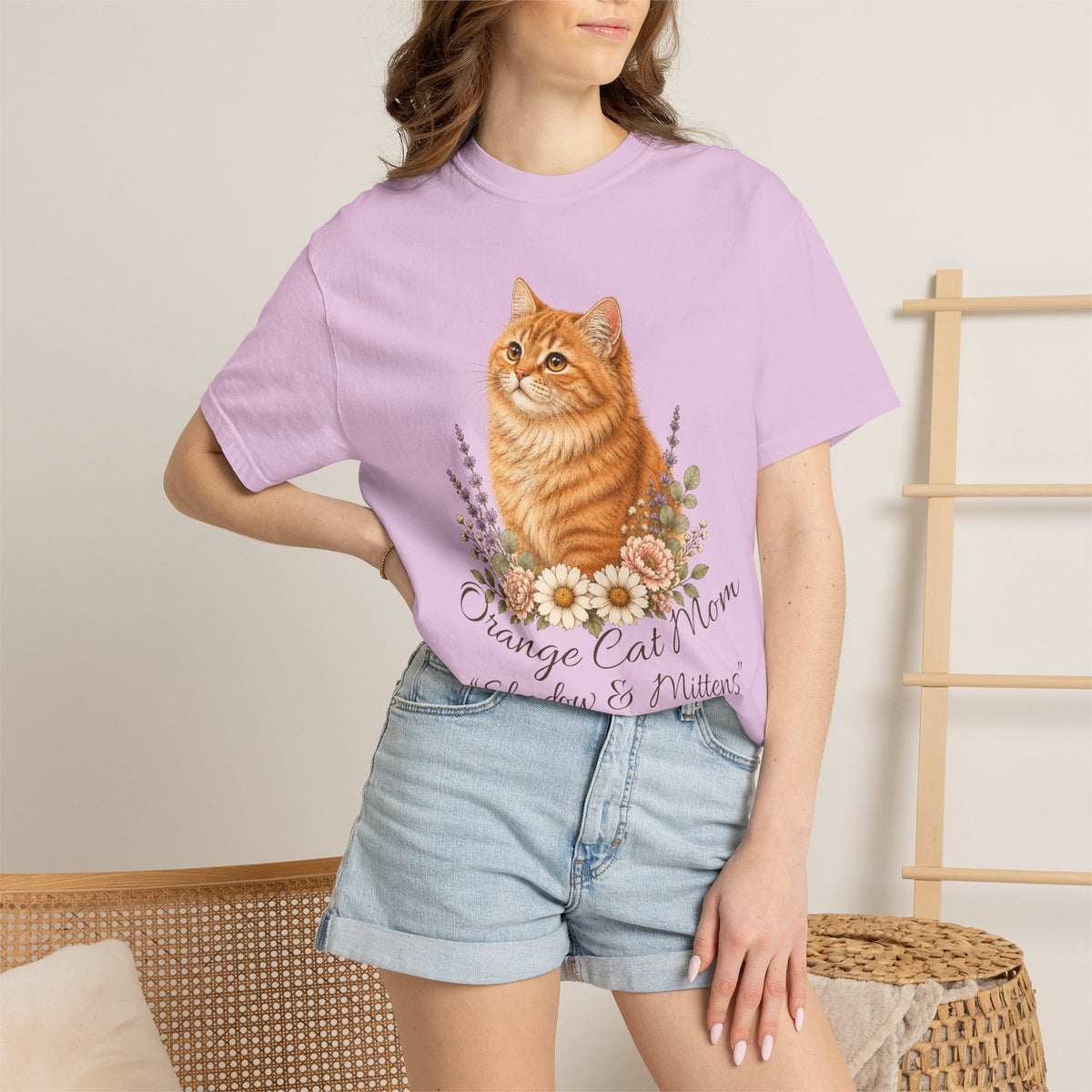 Personalized Orange Cat Mom Comfort Colors® T-Shirt