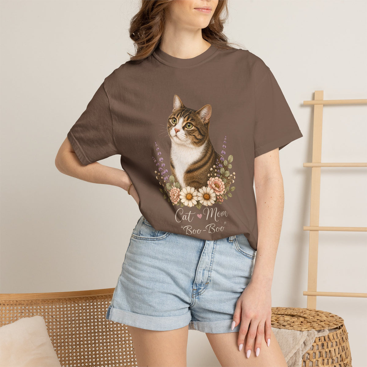 Personalized Tabby Cat Mom Comfort Colors® T-Shirt