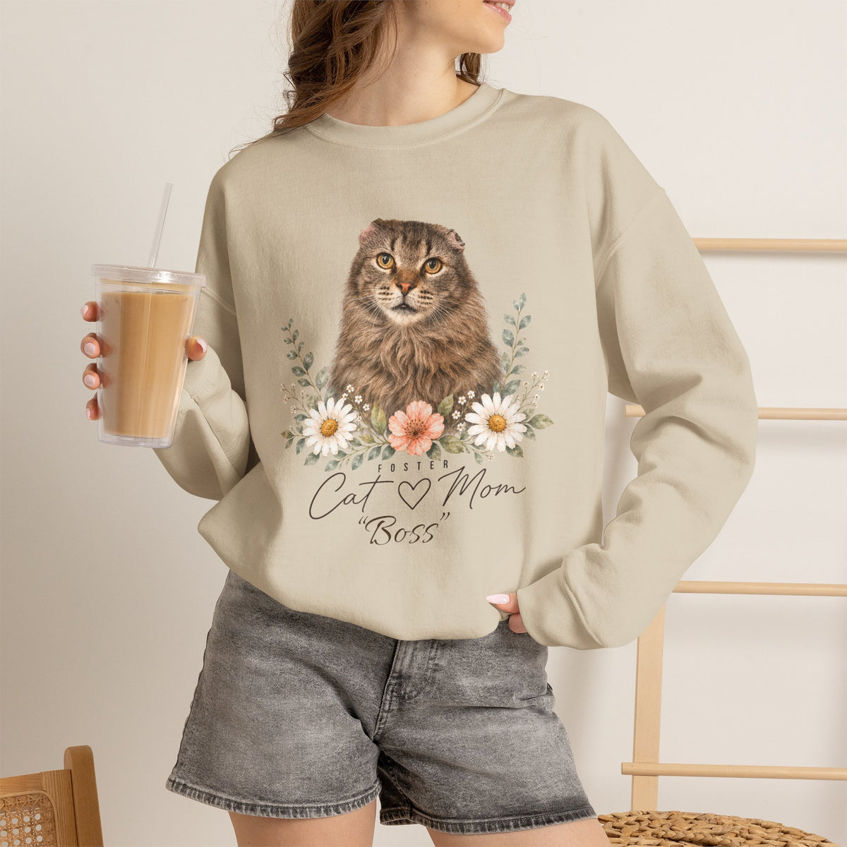Personalized Foster Cat Mom Gildan® Sweatshirt