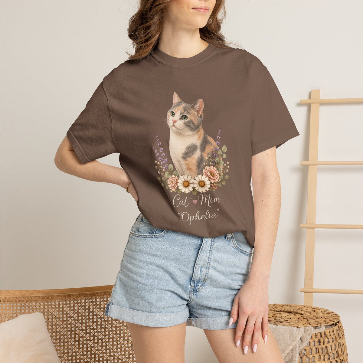Personalized Dilute Calico Cat Mom Comfort Colors® T-Shirt