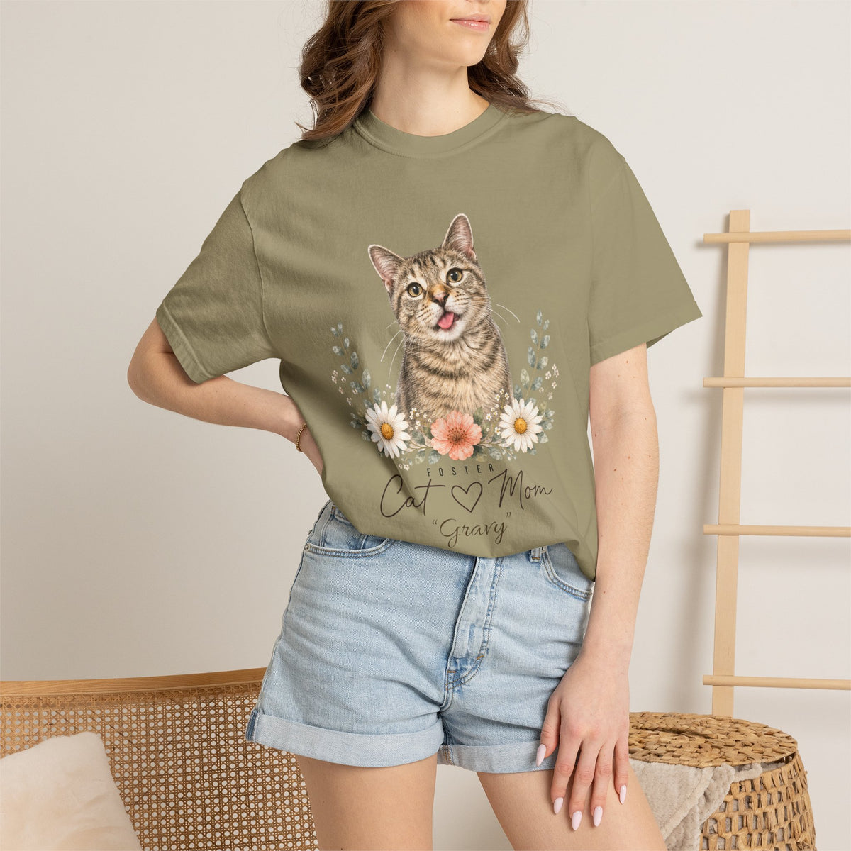 Personalized Foster Cat Mom Comfort Colors® T-Shirt