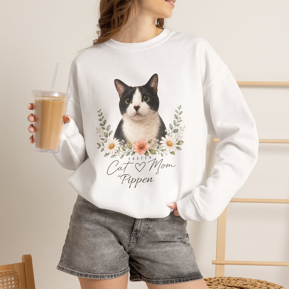 Personalized Foster Cat Mom Gildan® Sweatshirt