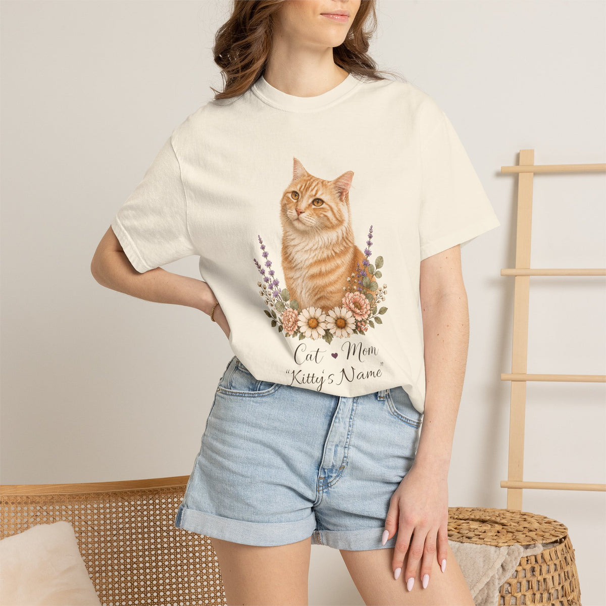 Personalized Orange Tabby Cat Comfort Colors® T-Shirt