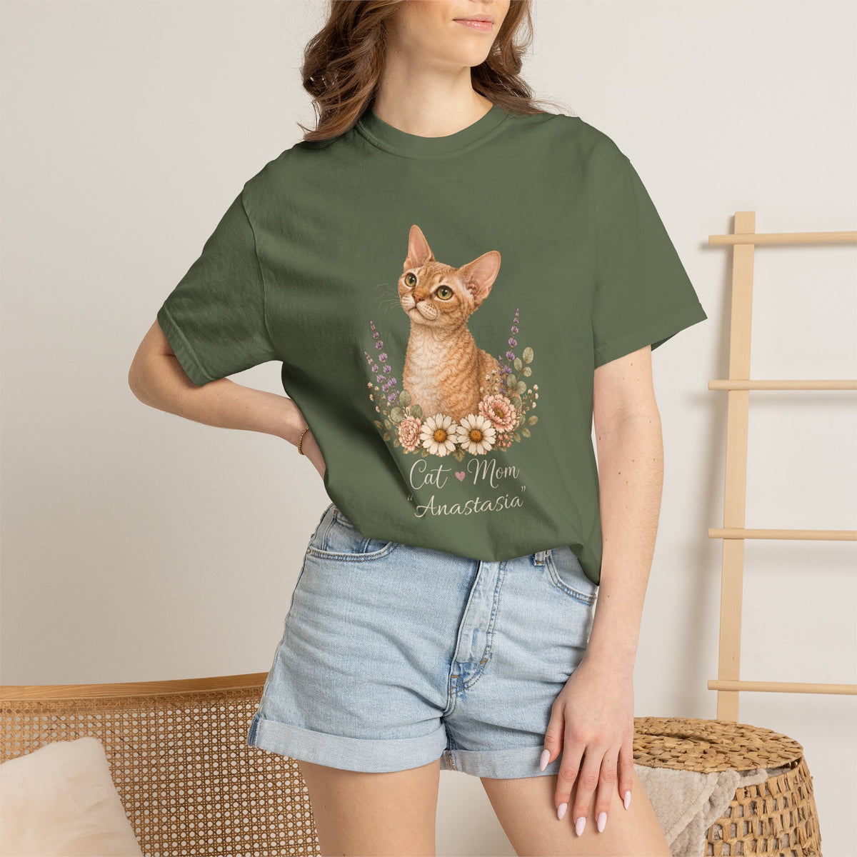 Personalized Devon Rex Cat Mom Comfort Colors® T-Shirt