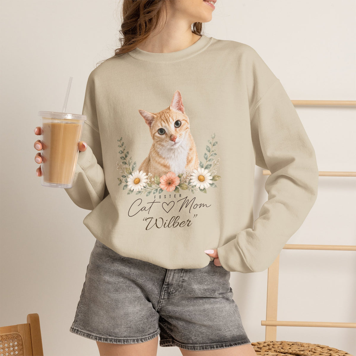 Personalized Foster Cat Mom Gildan® Sweatshirt